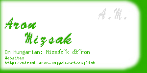 aron mizsak business card